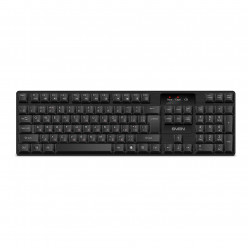 Беспроводная клавиатура SVEN KB-C2300W, 2,4 ГГц, мультимедийная (104 клавиши), индикатор заряда батареи, USB, черная